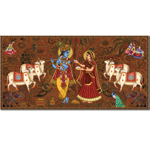 Radha krishna kalamkari art
